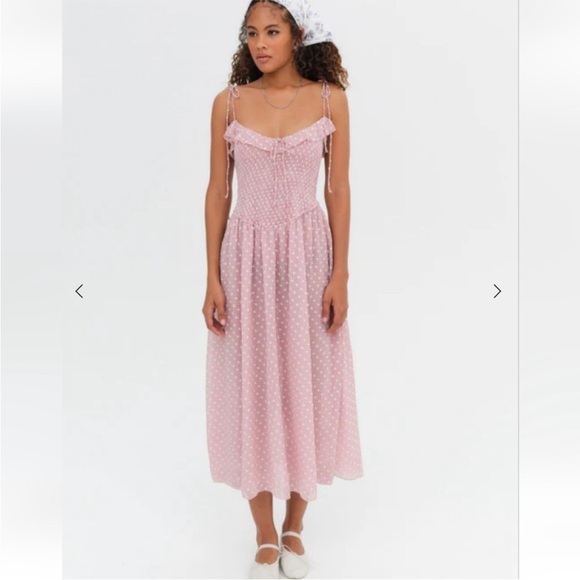 FOR LOVE & LEMONS Maxine clip drop maxi sundress pink size small - Picture 5 of 16